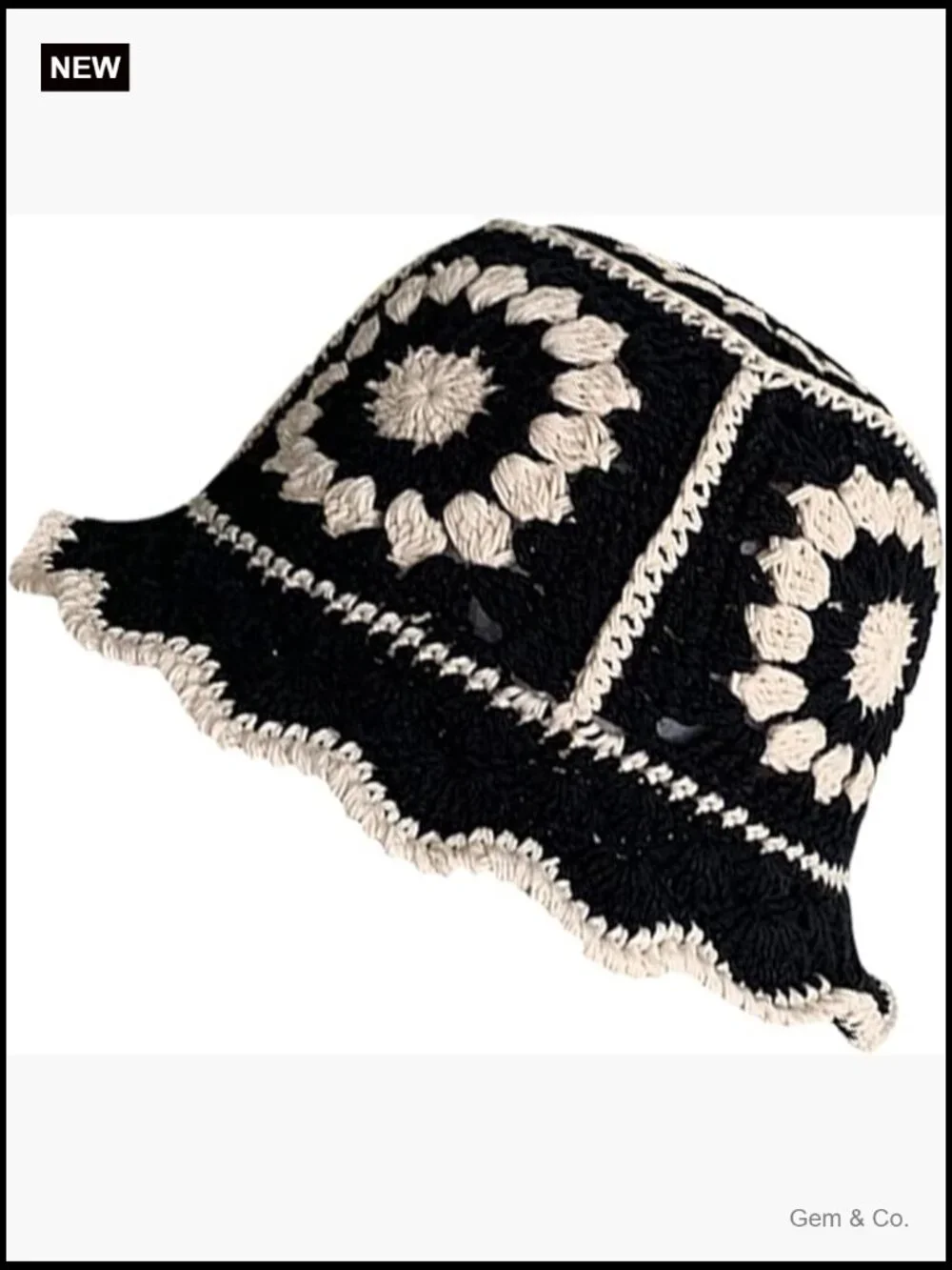 Handmade Crochet Bucket Hat - Foldable Floppy Beach Hat